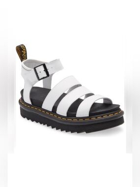 Dr Martens White Hydro Leather Blaire Sandal